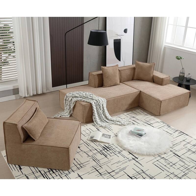 Modular combination living room sofa set, modern minimalist L-shaped sofa