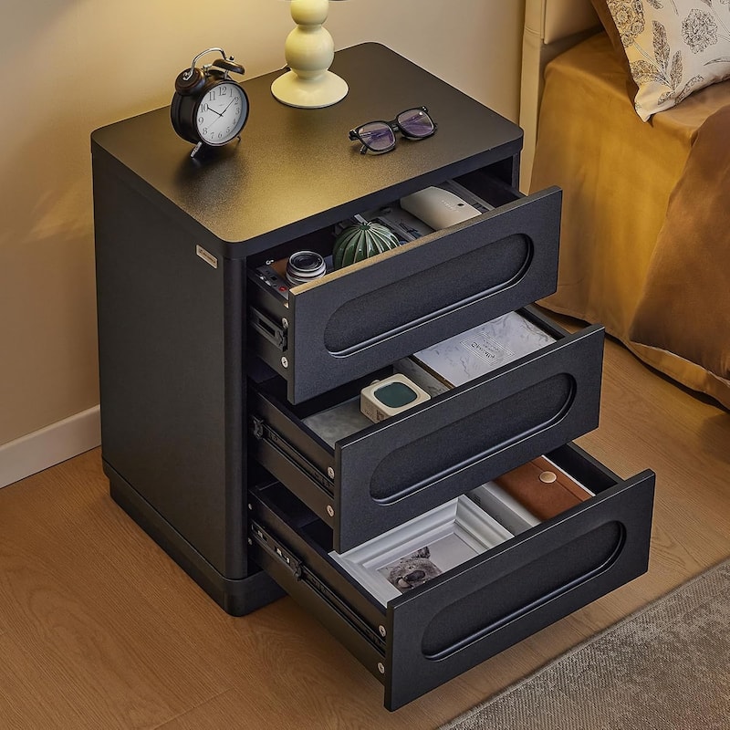 Bedroom Nightstand 3 Drawers 21.7''Wx15.8''Large Night Stand