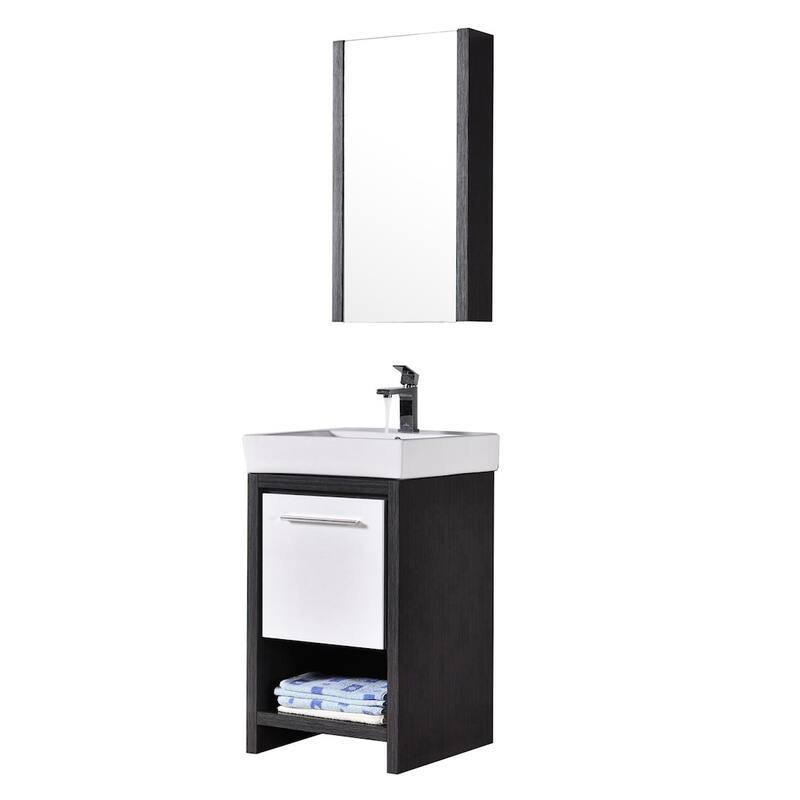 Solid Wood Bathroom Vanity with Mirror Medicine Cabinet