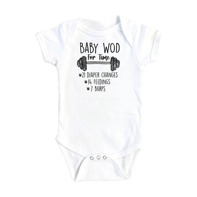 Baby Gym Wod - Baby Boy Girl Clothes Infant Bodysuit Funny Cute Newborn - White - 0-3M