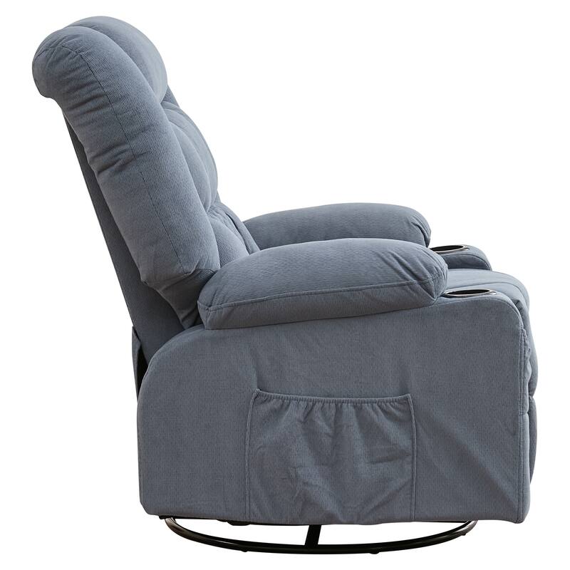 Oversized Massage Rocker Recliner Chair w/4-Point 3D Kneading Massage and Heat & 2 Cup Holders & USB Charge Port, for Bedroom