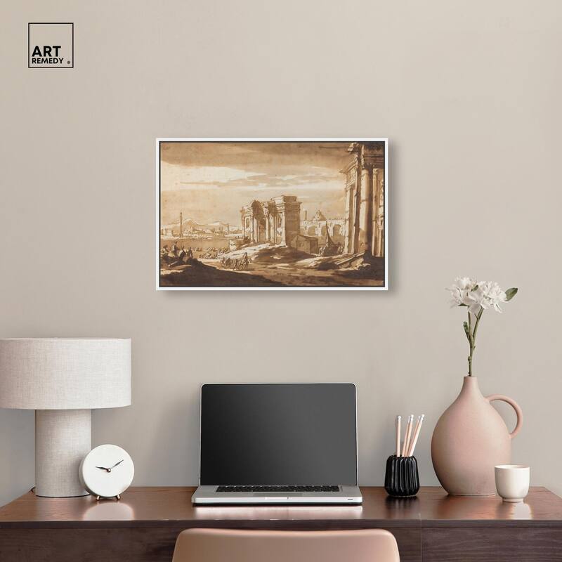 Capriccio View of Roman Ruins Canvas by Art Remedy
