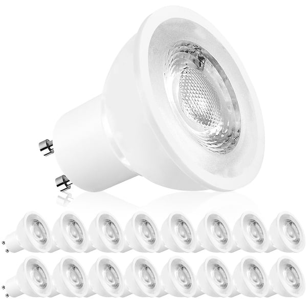 Luxrite MR16 GU10 LED Bulbs Dimmable, 50W Equivalent, 500 Lumens, 120V, Enclosed Fixture Rated (16 Pack) - Overstock - 31863110