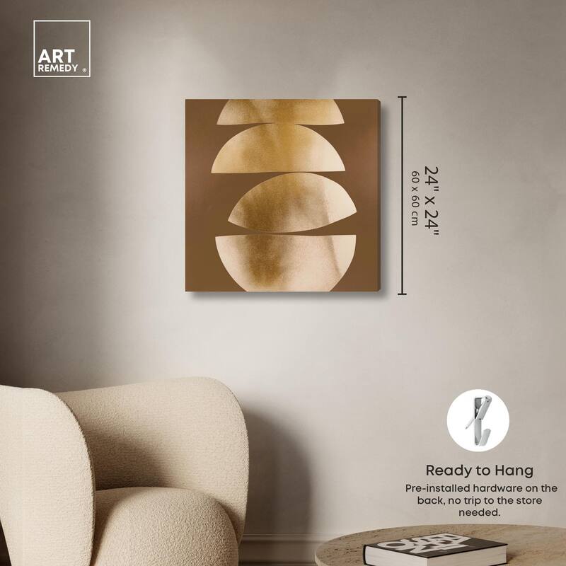 Golden Crescents II Canvas by Art Remedy, Gallery Wrapped