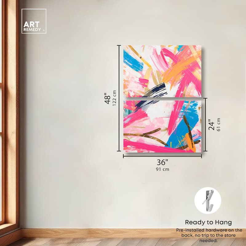 Language Spontaneity II Canvas Set of 2 by Art Remedy, Gallery Wrapped