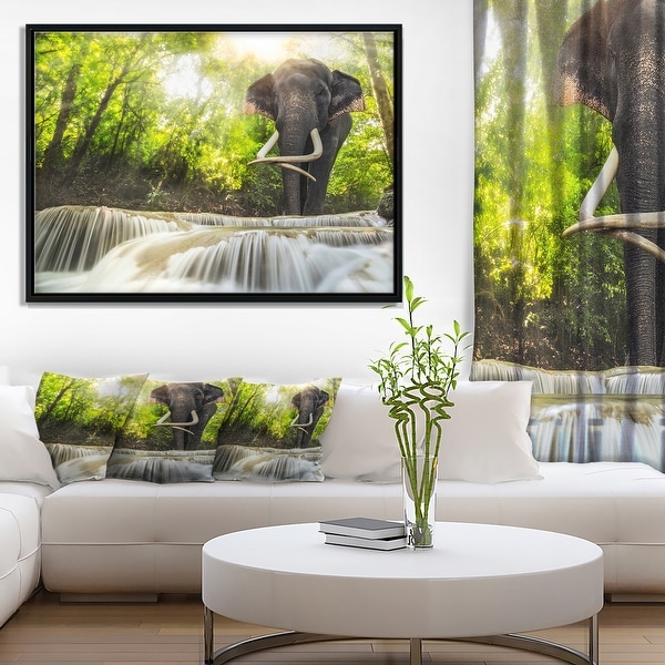 Designart Erawan Waterfall With Elephant Photography Throw Blanket On Sale Overstock 20910235