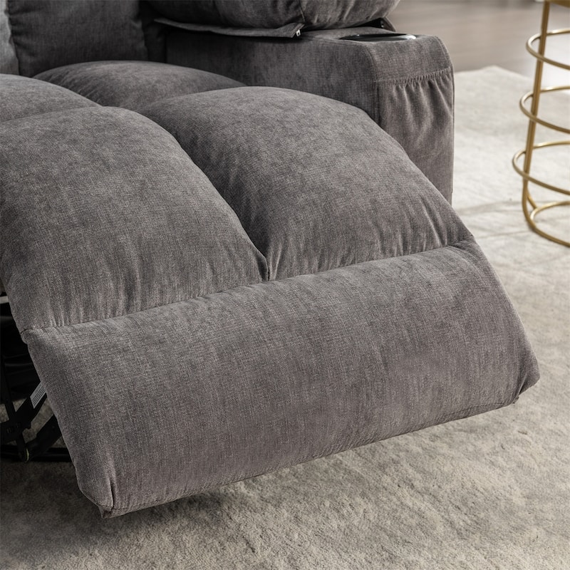Heat Massage Recliners Chair with Rocking Reclining Sofa Loveseat Electric USB Charge Port