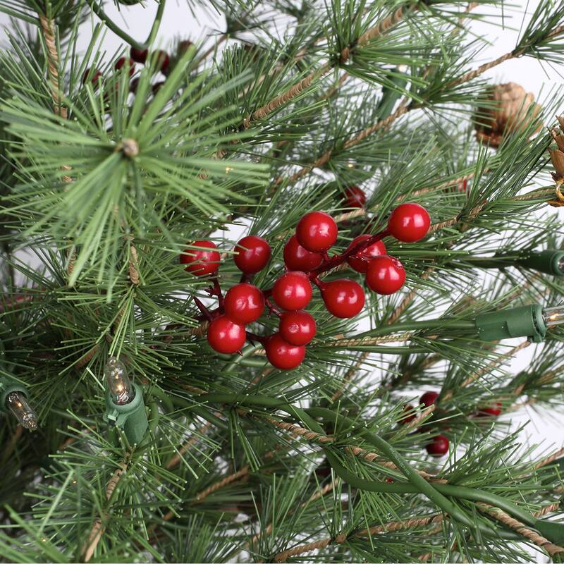 5 ft. Pre-Lit Artificial Christmas Tree with Resin Birch Pot