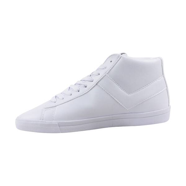 Shop Pony Topstar Hi Mens White Leather High Top Sneakers Shoes