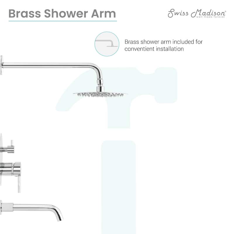 Ivy Single-Handle 1-Spray Tub And Shower Faucet In Chrome (Valve Included) - 17.5" x 11.88" x 5.88"