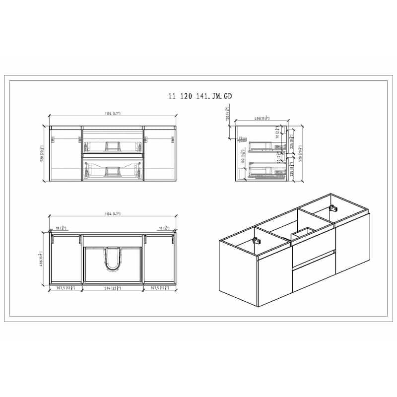 Baillie 48'' Wall-Mounted Vanity with Reinforced Acrylic Sink