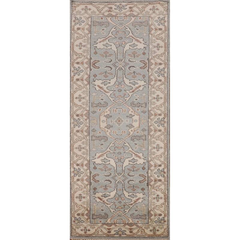 Oushak Oriental Runner Rug Handmade Wool Carpet - 2'8"x 8'0"