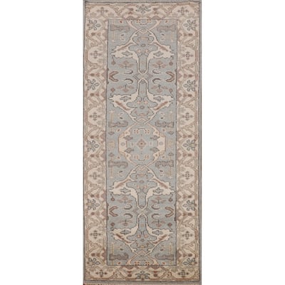 Oushak Oriental Runner Rug Handmade Wool Carpet - 2'8"x 8'0"