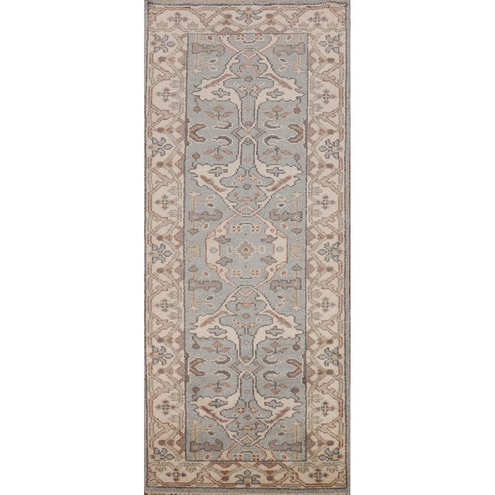 Oushak Oriental Runner Rug Handmade Wool Carpet - 2'8"x 8'0"