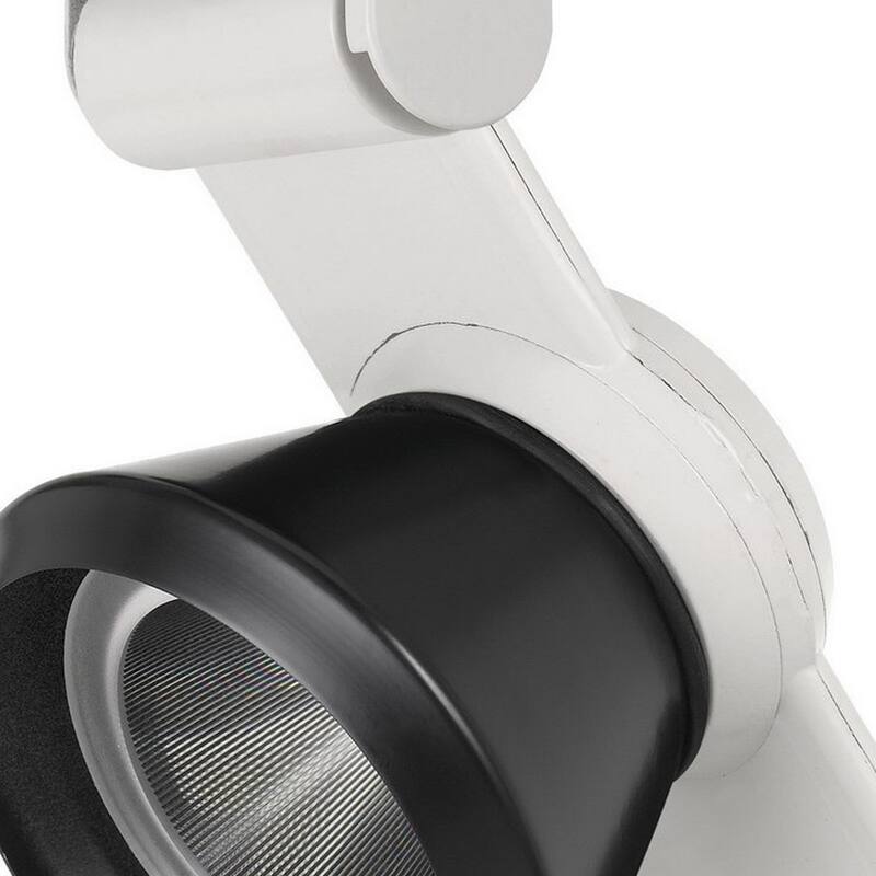 12W Integrated LED Metal Track Fixture with Cone Head, White and Black
