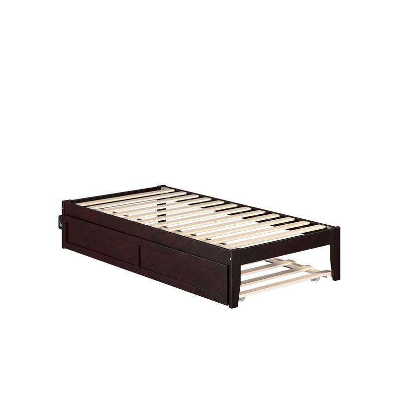 Colorado Twin Platform Bed with Twin Trundle in Espresso