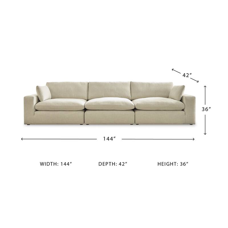 Signature Design by Ashley Elyza White 3-Piece Sectional Sofa - 144" W x 42" D x 36" H