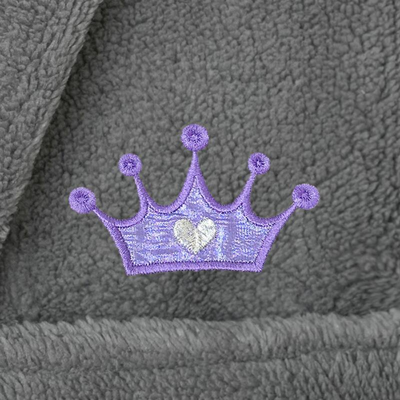 Sweet Kids 100% Polyester SUPER PLUSH Double Brushed Hooded Bathrobe - CROWN