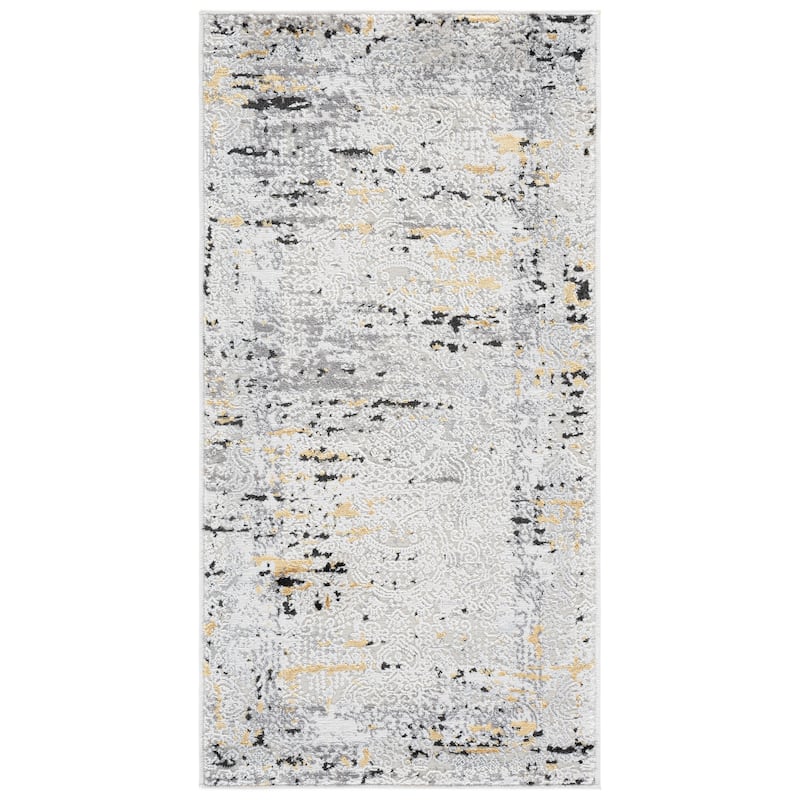 SAFAVIEH Amelia Afaf Abstract Distressed Rug - 2' x 4' - Grey/Gold
