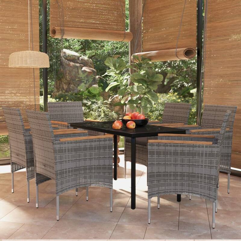 vidaXL Patio Dining Set Outdoor Dining Set Table and Chair Set for Garden