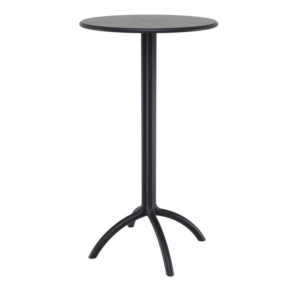 42.5" Black Durable Round Outdoor Patio Bar Table