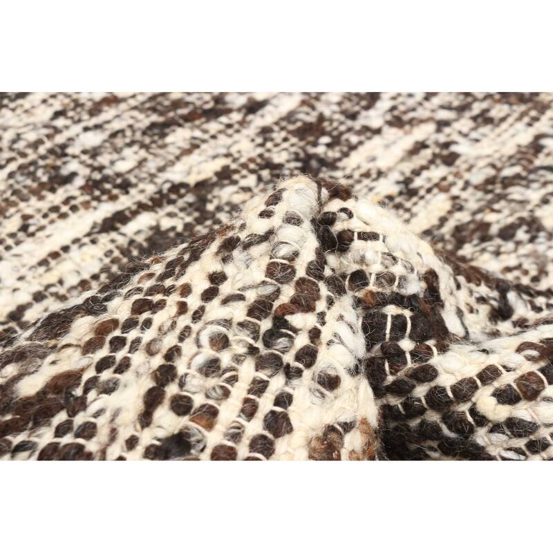 ECARPETGALLERY Braid weave Sienna Black Wool Rug - 6'1 x 9'0