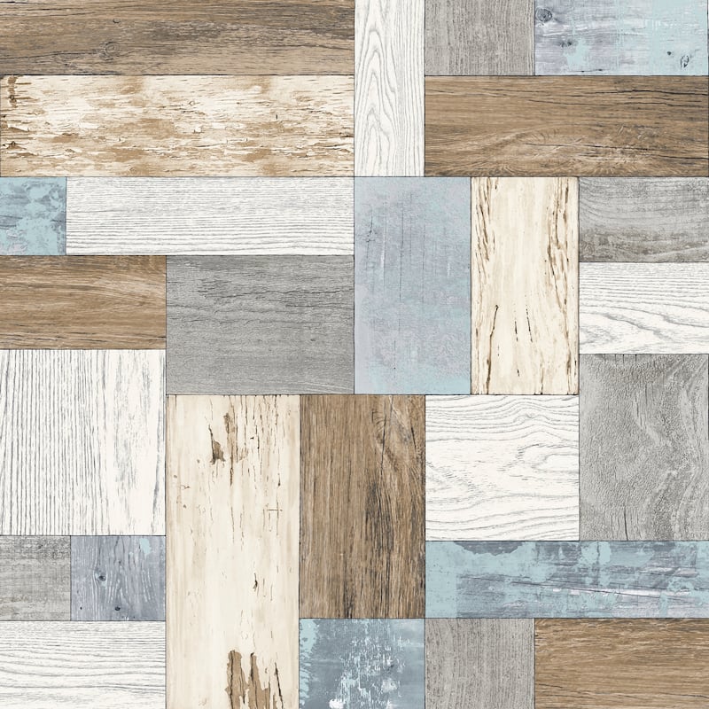 A-Street Prints Knock on Wood Multicolor Distressed Wallpaper