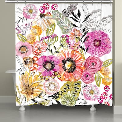 Pink Floral Garden Shower Curtain