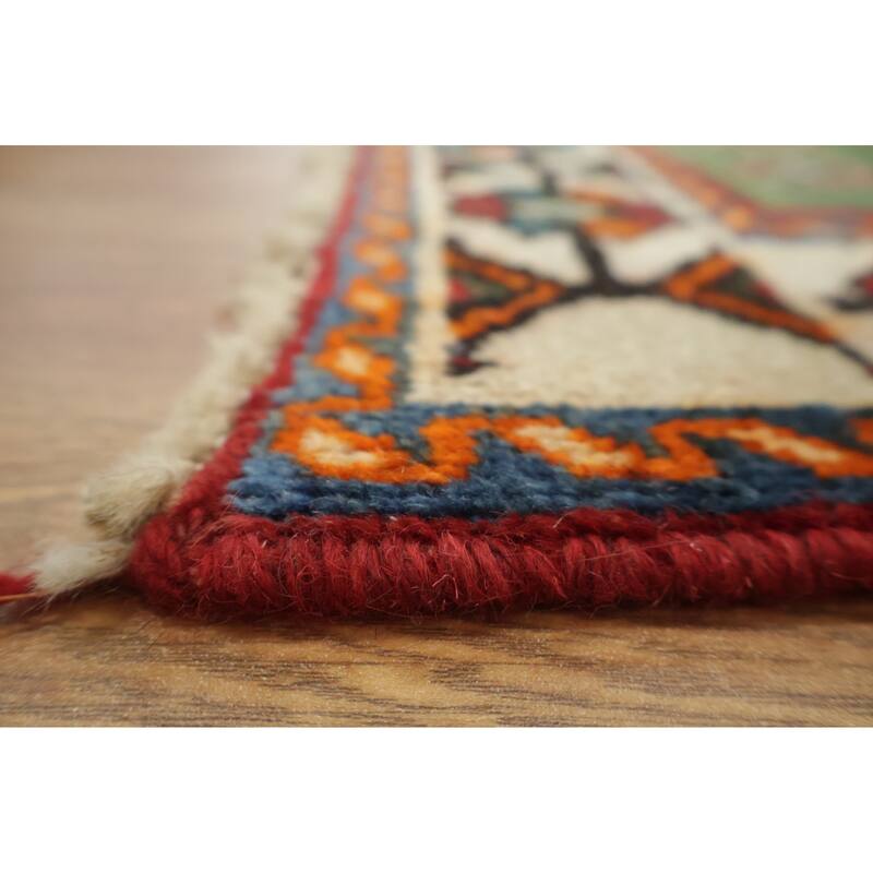 Hand Knotted Oriental 100% Wool Carpet Traditional Tribal Red Shiraz Area Rug - 8' 1'' X 5' 2''