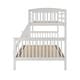 preview thumbnail 10 of 18, Slat Design Twin over Full Bunk Bed with Angled Ladder in Dark Walnut