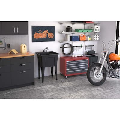 Dalary 24" Laundry Tub kit with Faucet and Bottle Holders