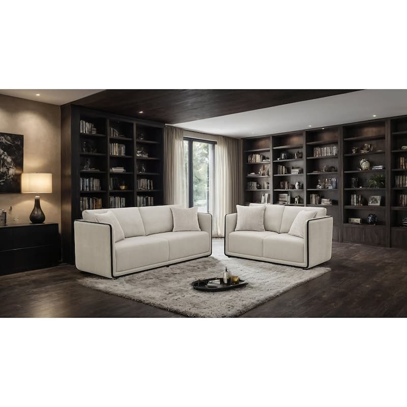 Contemporary Taupe Finish High Density Foam Sofa 1pc