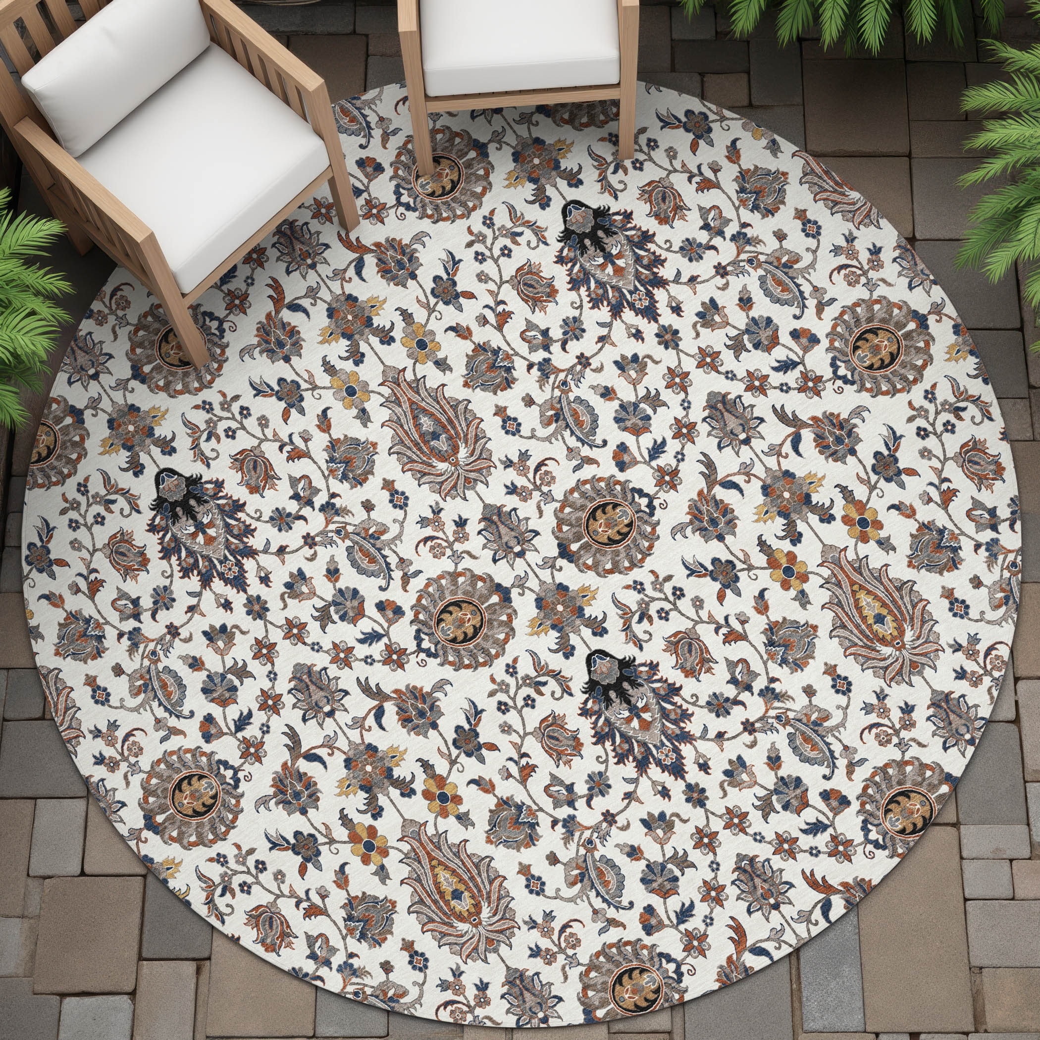 Machine Washable Indoor/Outdoor Traditional Persian Chantille Rug