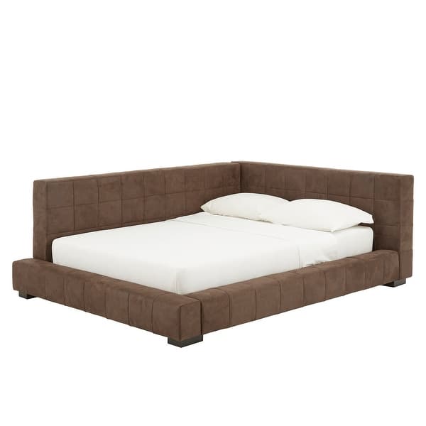 Basingstoke Brown Fabric Full Size Lounger by iNSPIRE Q Modern On