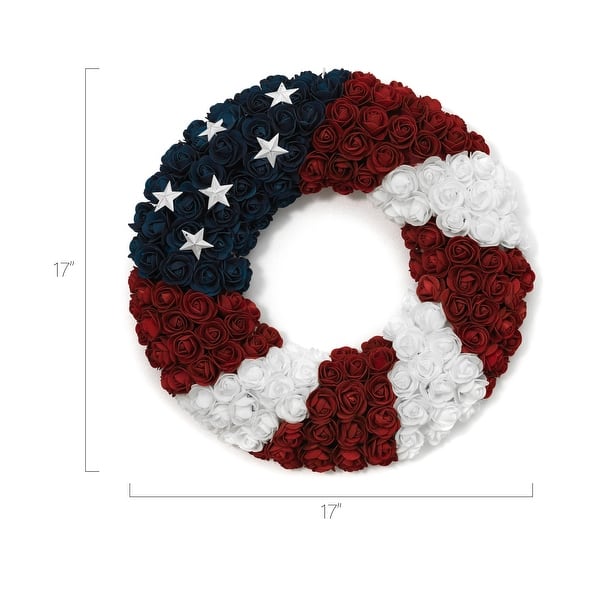 17 in. Americana Flower Wreath
