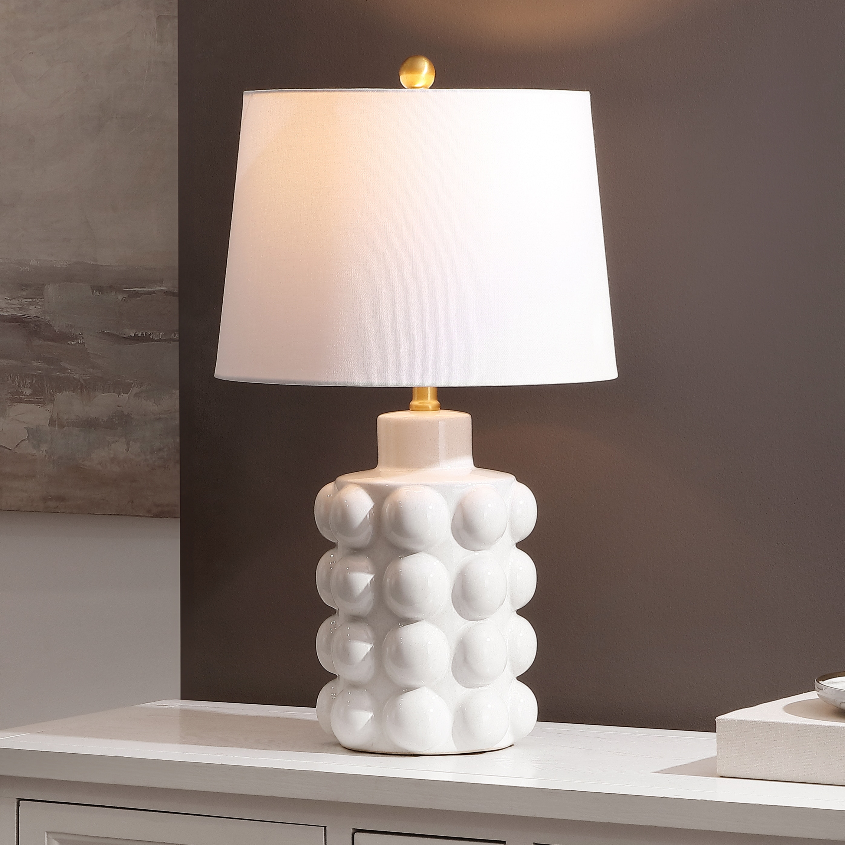 SAFAVIEH Lighting Konny, 24-inch, Antique White, Ceramic Table Lamp - 14