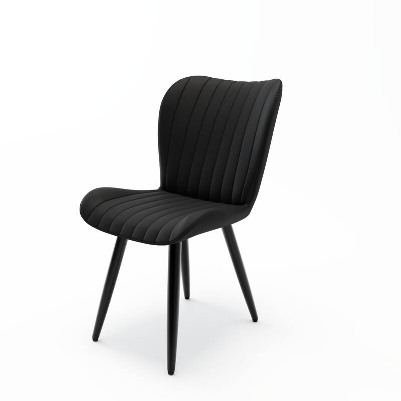 19.7" Modern PU Leather Dining Chairs with Metal Legs, Set of 4