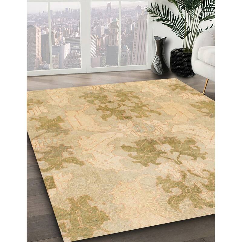 Ahgly Company Machine Washable Abstract Gold Area Rugs Bed Bath