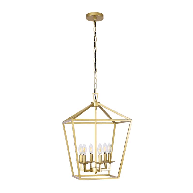6 Soft Gold Light Pendant - 10.72"x10.72"x24" - Gold