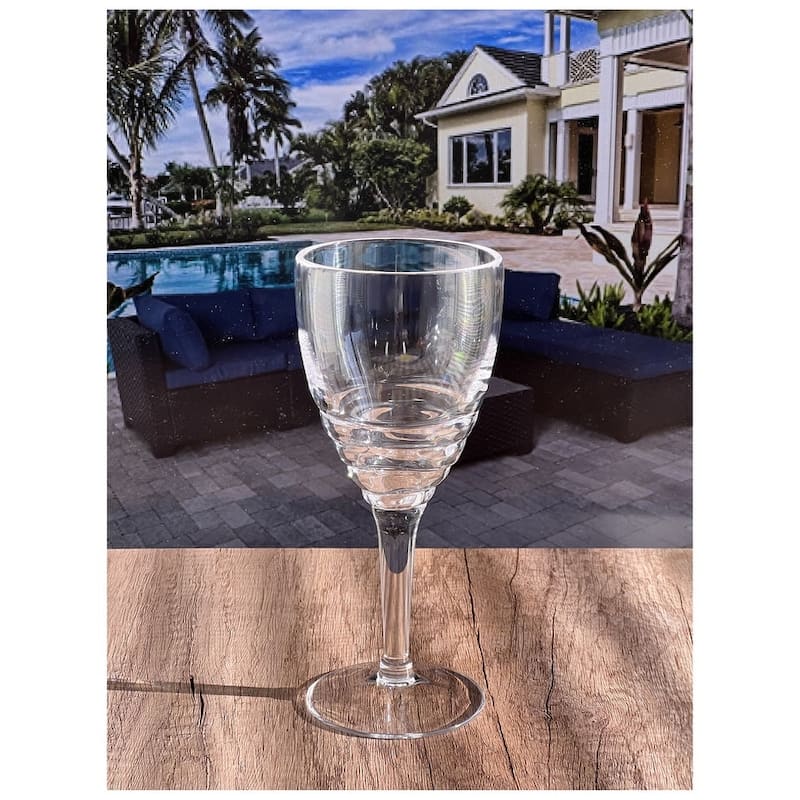 Swirl Plastic Wine Glasses Set of 4 (12oz), BPA Free Acrylic Wine Glass Set,