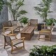 preview thumbnail 2 of 16, Breakwater Outdoor 6 Piece Wood and Wicker Chat Set with Fire Pit by Christopher Knight Home