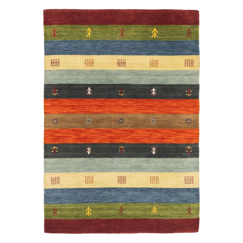 ECARPETGALLERY Hand Loomed Kashkuli Gabbeh Multi Color Wool Rug - 3'11 x 5'8