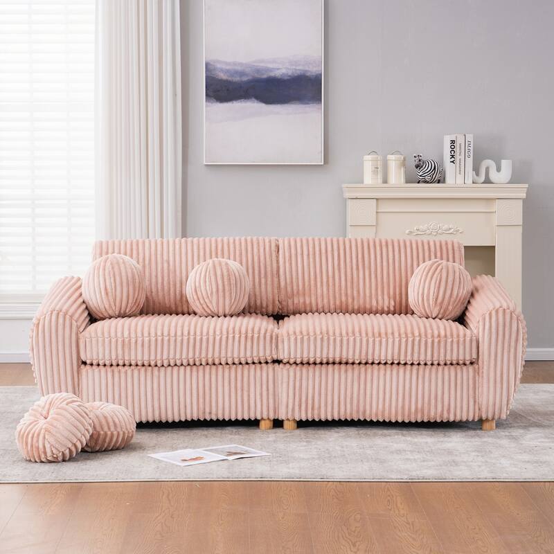 84in Corduroy Sectional Love Seat Couch