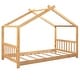 preview thumbnail 7 of 8, House-shape Bed for Boys Girls Low Toddler Floor Bed with Roof Design