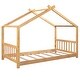 preview thumbnail 17 of 18, Twin Size House Platform Bed with Headboard, Footboard, Roof Design