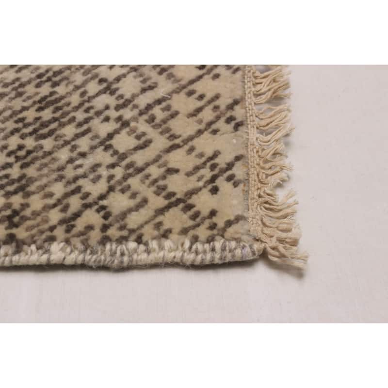 ECARPETGALLERY Hand-knotted Silk Shadow Grey Wool Rug - 5' 11" x 8' 11"