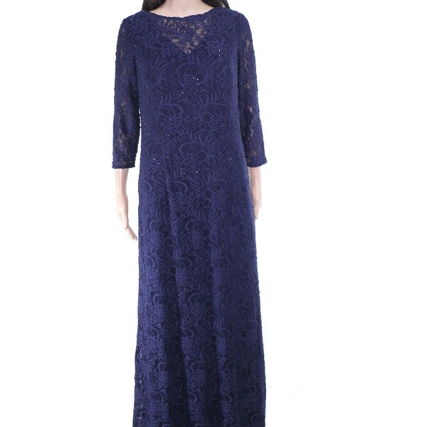 alex evenings navy blue dress