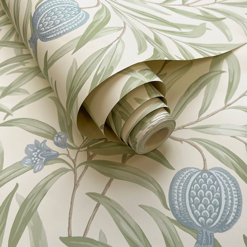 Belgravia Decor Elena Blue Pomegranate Wallpaper