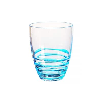LeadingWare Designer Acrylic Swirl Drinking Glasses DOF Set of 4 (15oz), Premium Quality Unbreakable Stemless Drinking Glasses