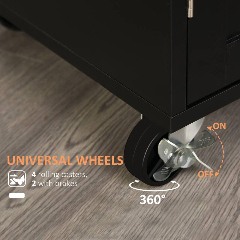 Kitchen Island Cart Rolling Trolley Cart With Drawer(no include stool)